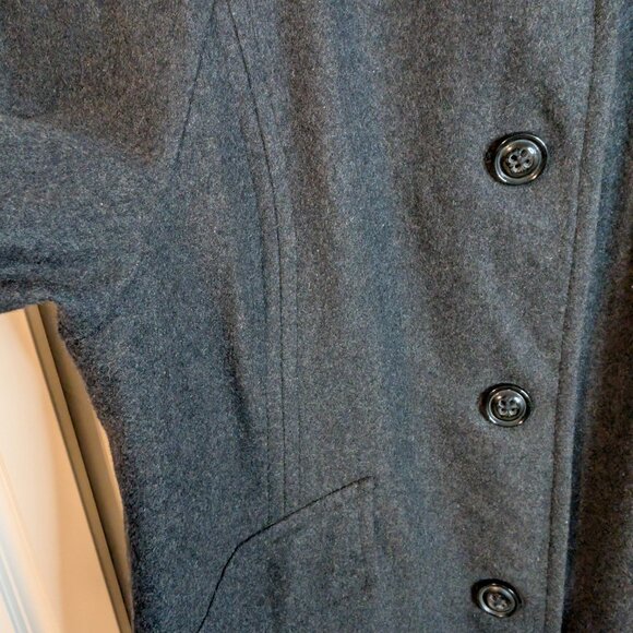 Vintage London Fog Wool Blend Full Length Coat | Women's, Charcoal Gray, Size 14 - Picture 9 of 15